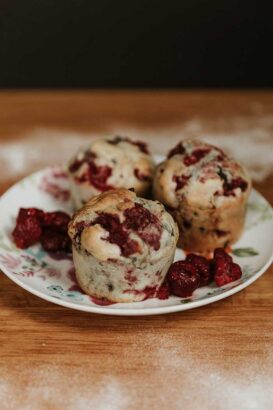 Whole Wheat Banana Raspberry Muffins