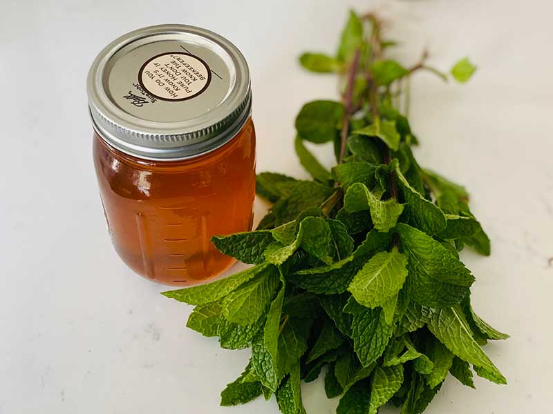 mint and honey simple syrup