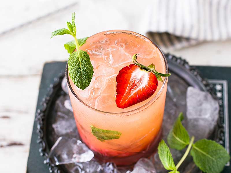 strawberry and mint cocktail