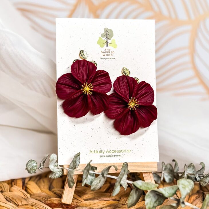 The dappled wood earrings