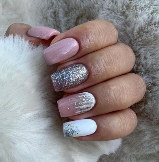 pink ice nail design
