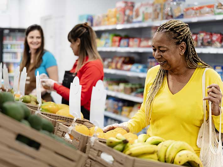 woman shopping at grocery store