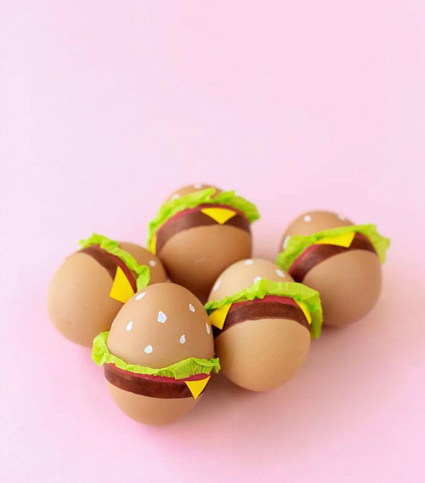 burger inspired easter egg design