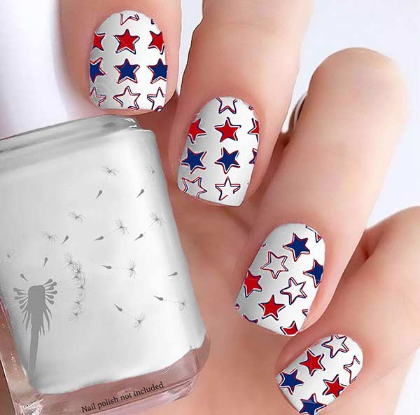white star nail designs