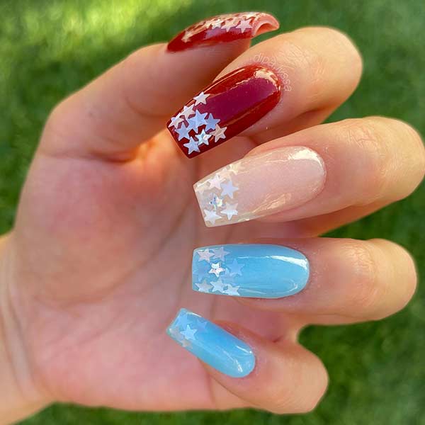shiny star nails