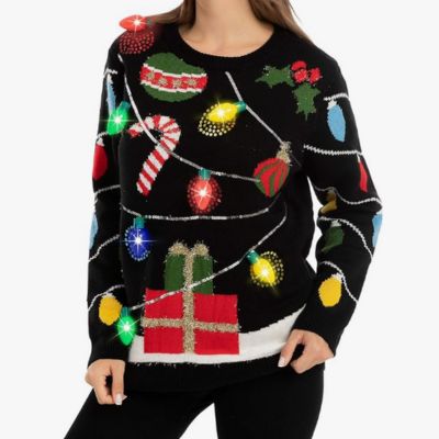 holiday lights sweater
