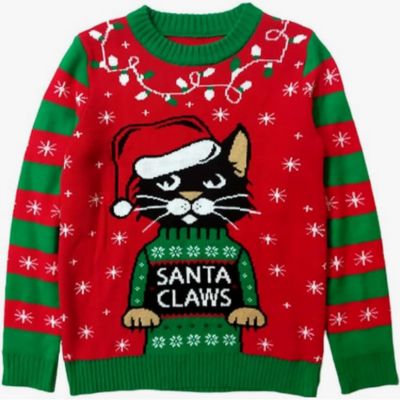 santa claws holiday sweater