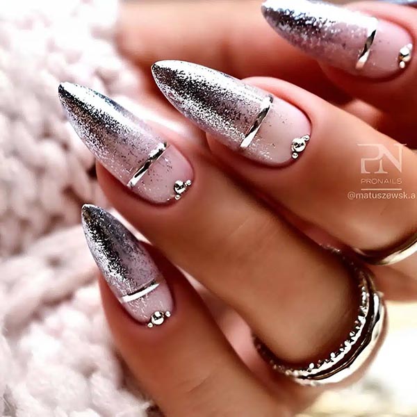 metallic nail art