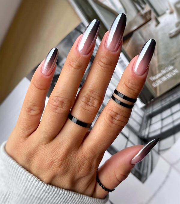 black and chrome ombre