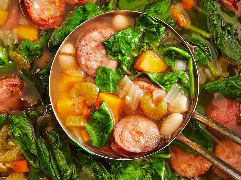 sausage and spinach soup