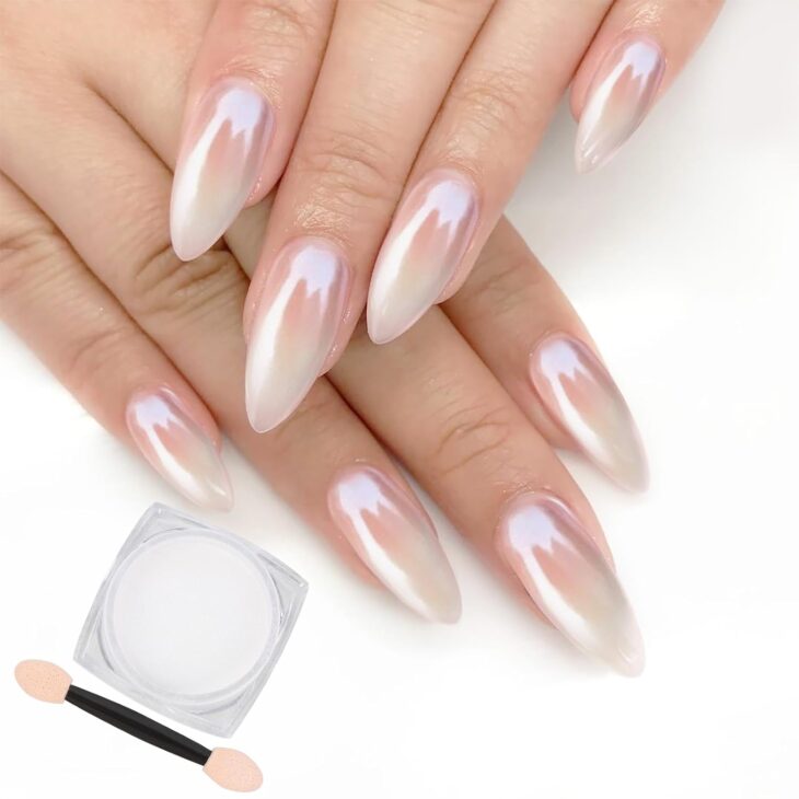 white pearl nails