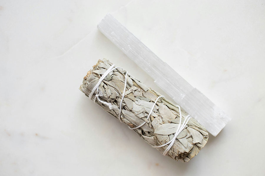 selenite and sage