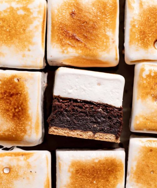 S’mores Brownies with Homemade Marshmallow