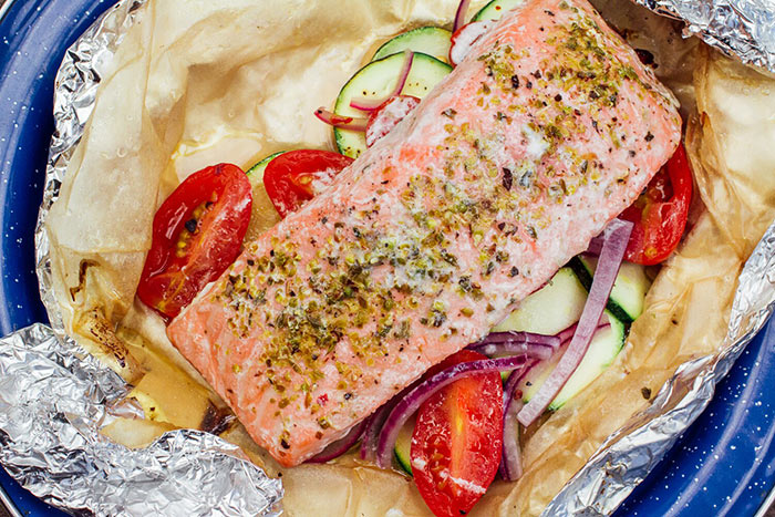 foil wrapped salmon