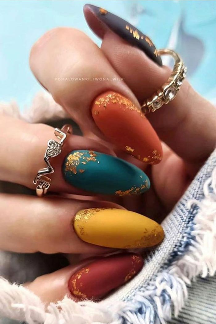 nails using colors of fall