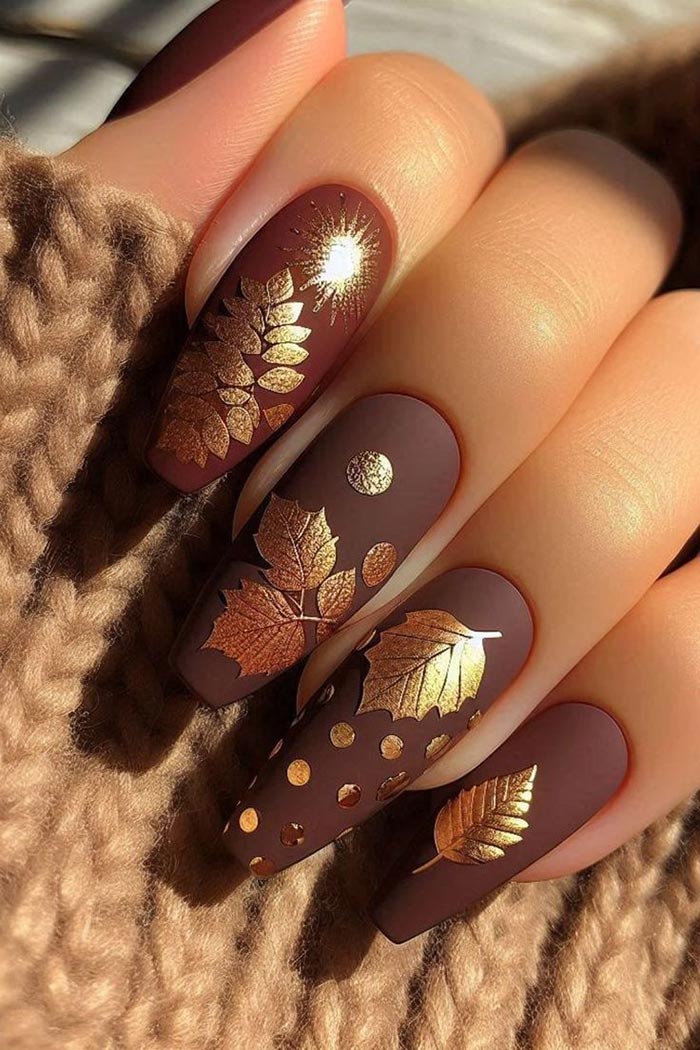 autumn leaves nails