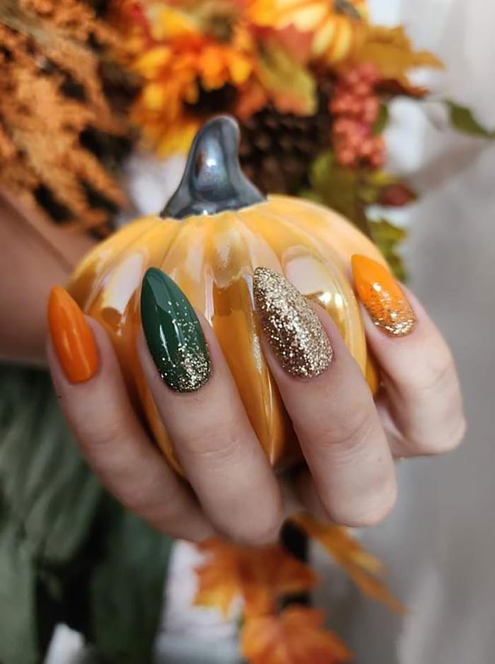 pumpkin inspired nail art