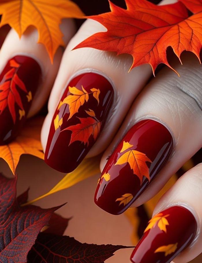 autumn leaf nails