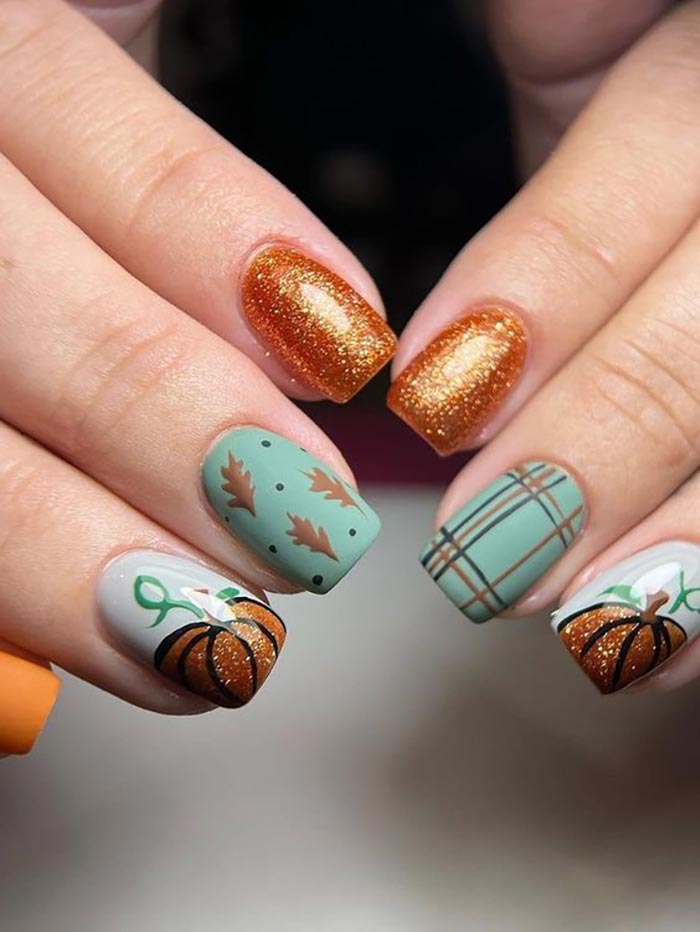 fun pumpkin nails