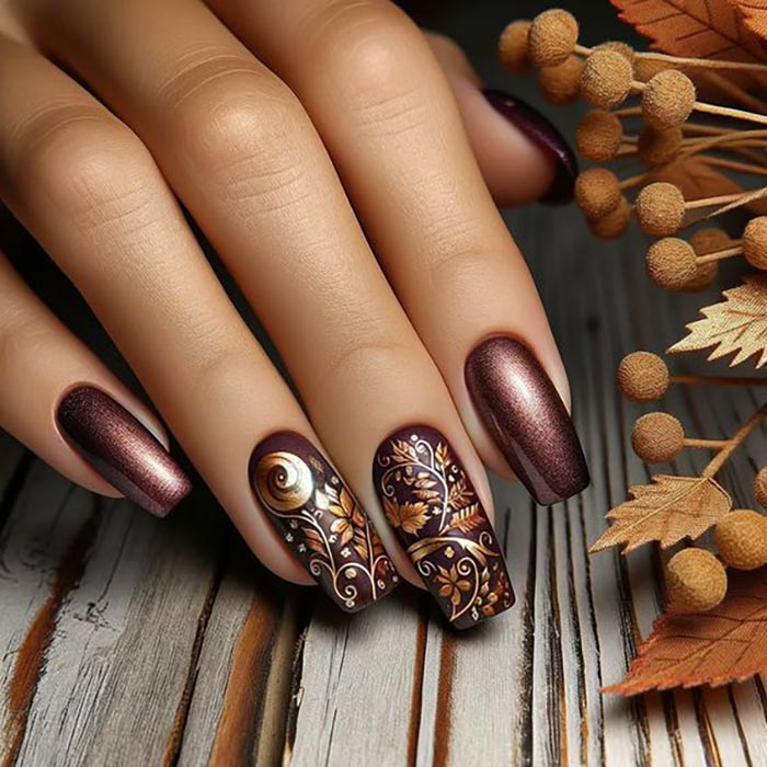 vintage flourish nails