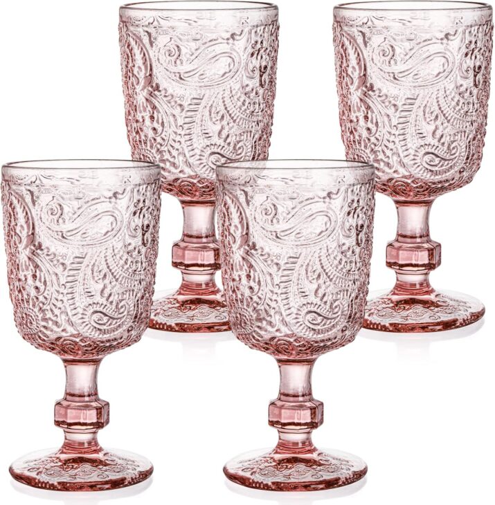 Pink goblet wine glass set, best gifts for foodies
