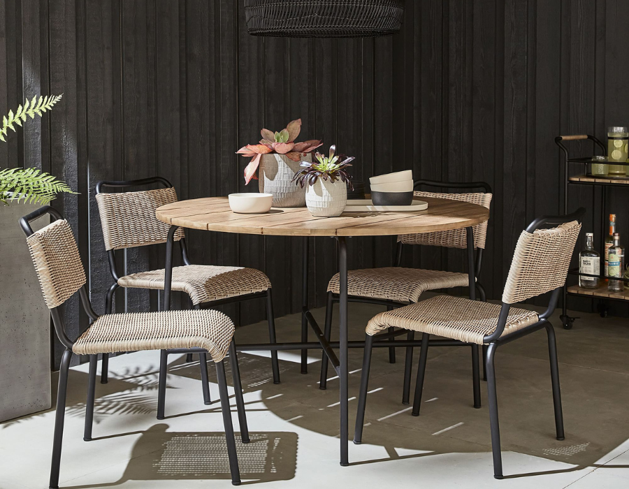 Acadia wood patio dining set