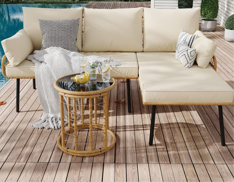 patio sectional with table