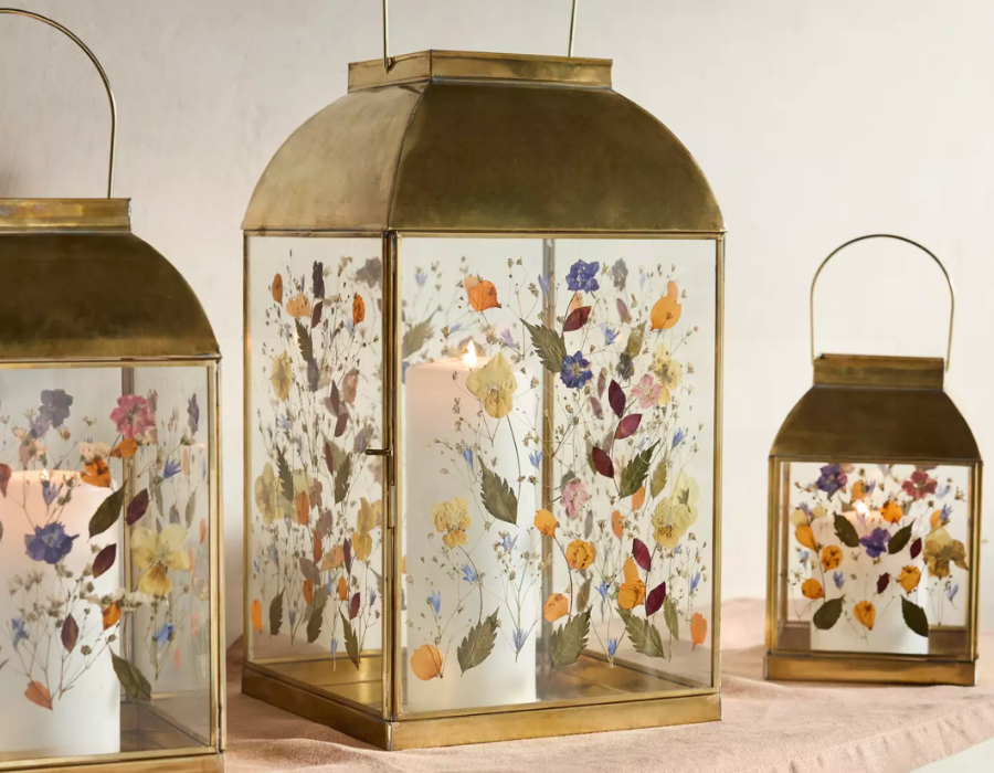 pressed floral lantern