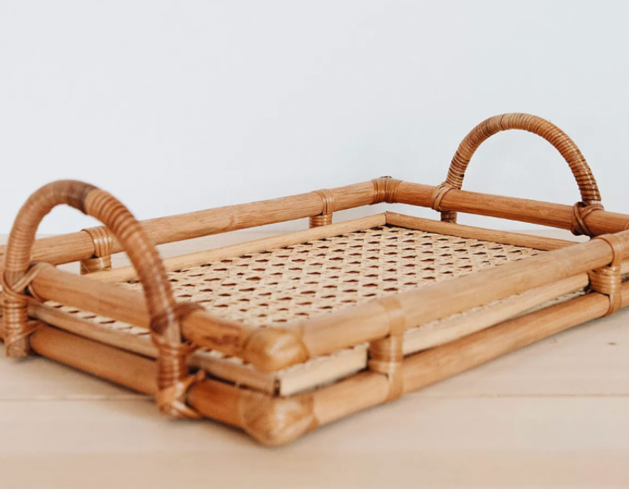 rattan outdoor tray