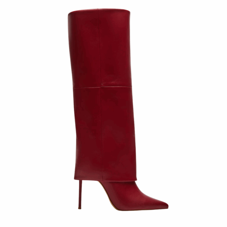 Red leather boot for fall