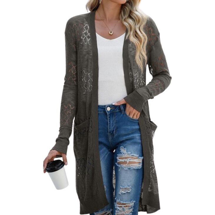 GRECERELLE Womens Lightweight Longer Length Cardigan