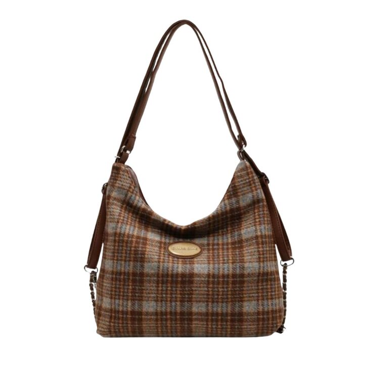 Women's Trendy Hobo Bag Checkered Tote Y2K Shoulder Crossbody Bag