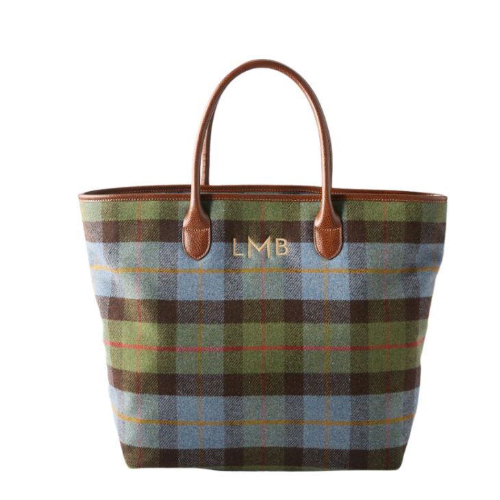 plaid travel tote