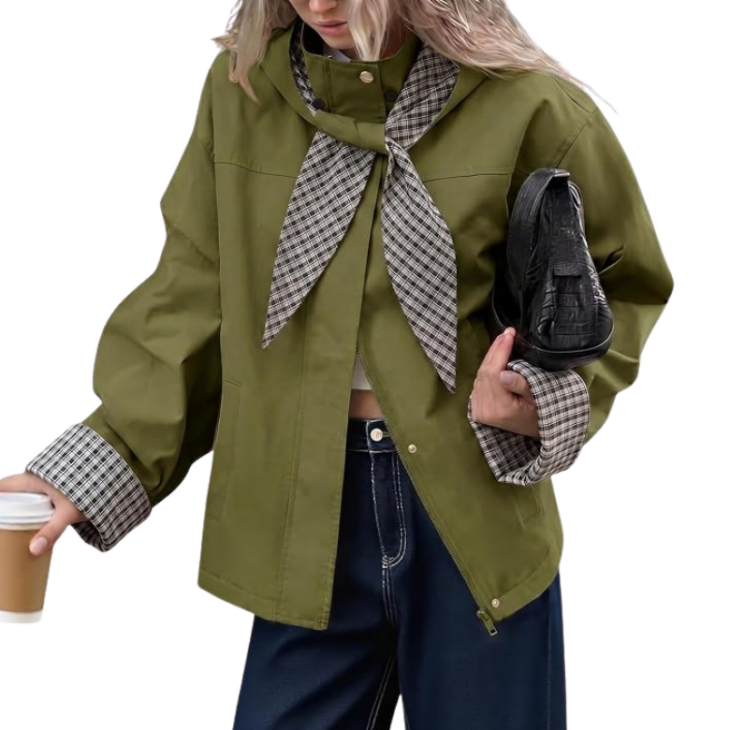 plaid trench coat