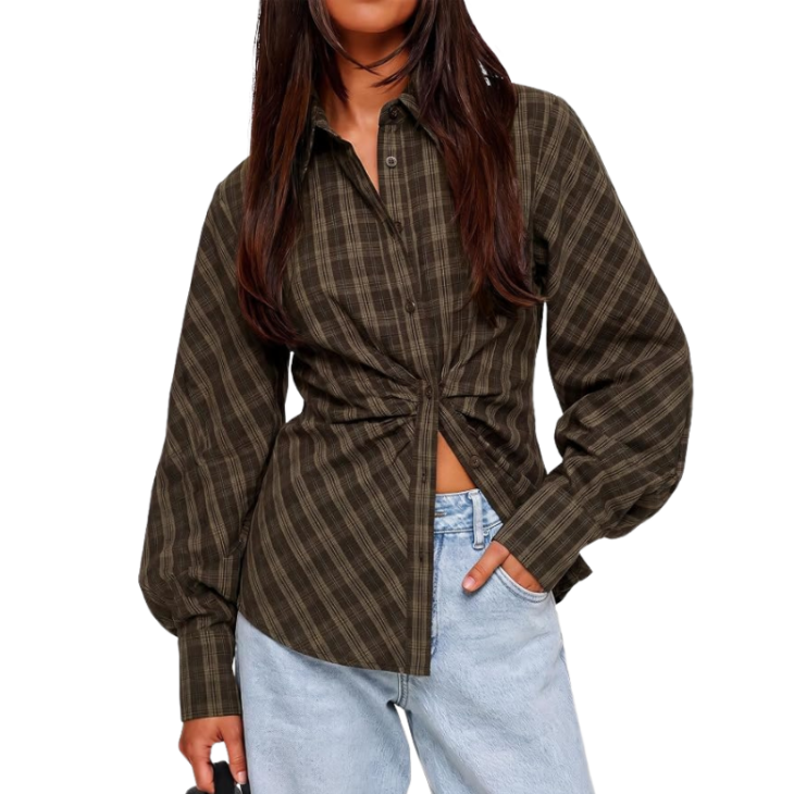 plaid top