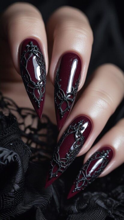 dark goth nails