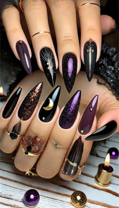 glam witchy nails