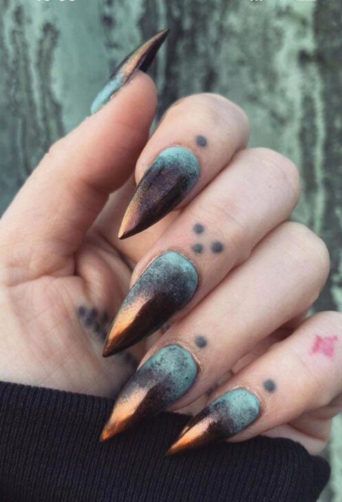 oxidized copper nails