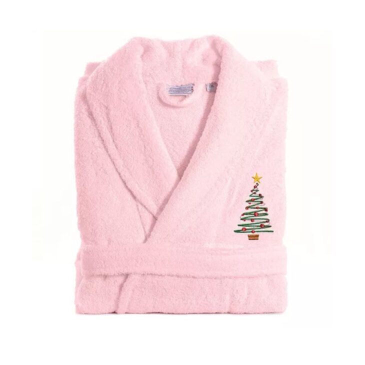 pink plush holiday robe