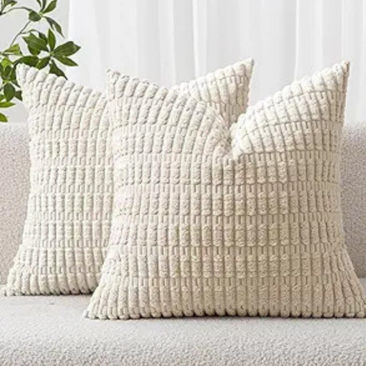 Cream throw pillows